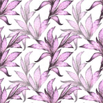 White Wallpaper with Pink Leaves