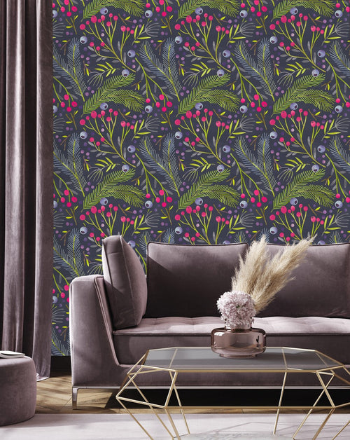 Dark Wallpaper with Berries