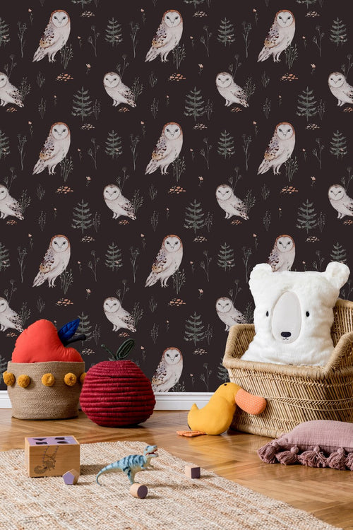 Elegant Owls Wallpaper Tasteful