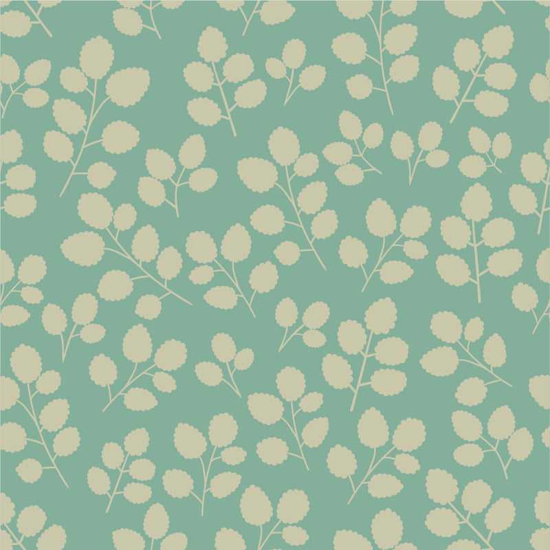 Leaves on Green Background Wallpaper