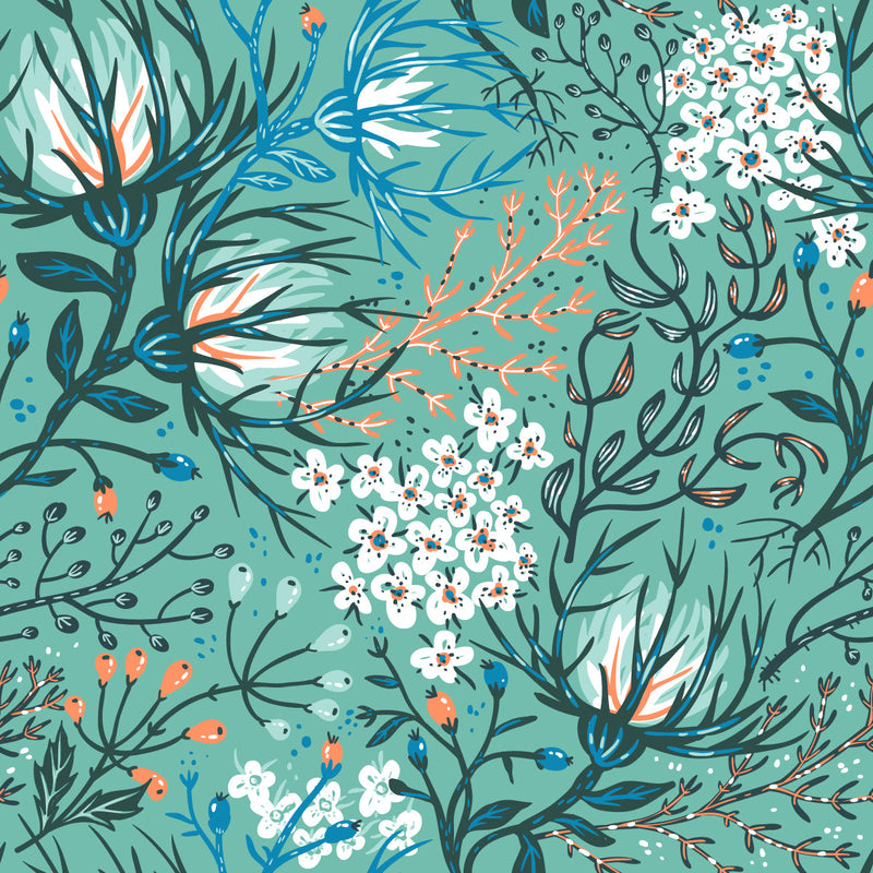 Fashionable Herbal Wallpaper Chic