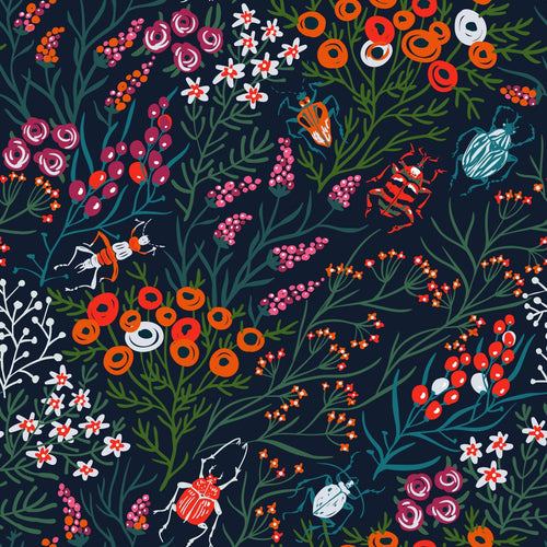 Contemporary Flowers and Bugs Wallpaper Vogue
