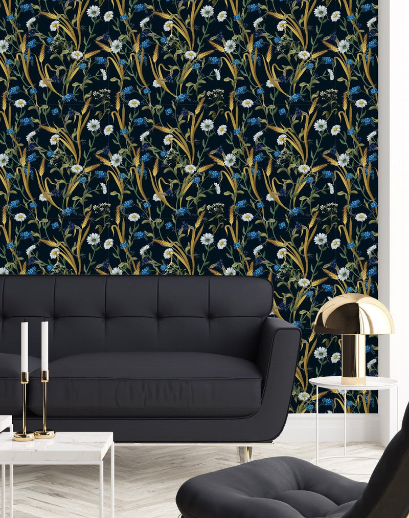 Chamomile and Wheat Wallpaper