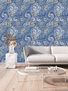 Blue Geometrical Pattern Wallpaper