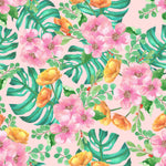 Monstera with Flowers Wallpaper