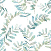 Modish Leaves on White Wallpaper Select