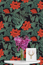 Modish Red Poppies Wallpaper Vogue