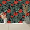 Modish Red Poppies Wallpaper Vogue
