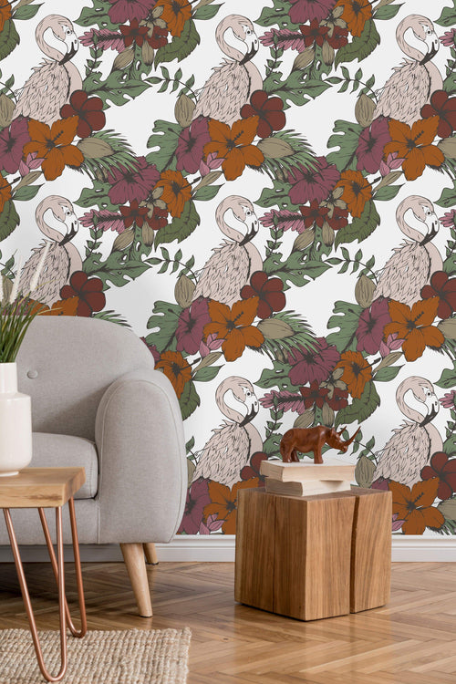 Retro Flamingos Wallpaper