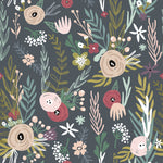 Painted Poppies on Grey Background Wallpaper