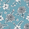 Blue Wallpaper with Asters