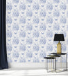 Modish Blue Flowers Wallpaper Fashionable