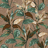Leaves on Brown Wallpaper