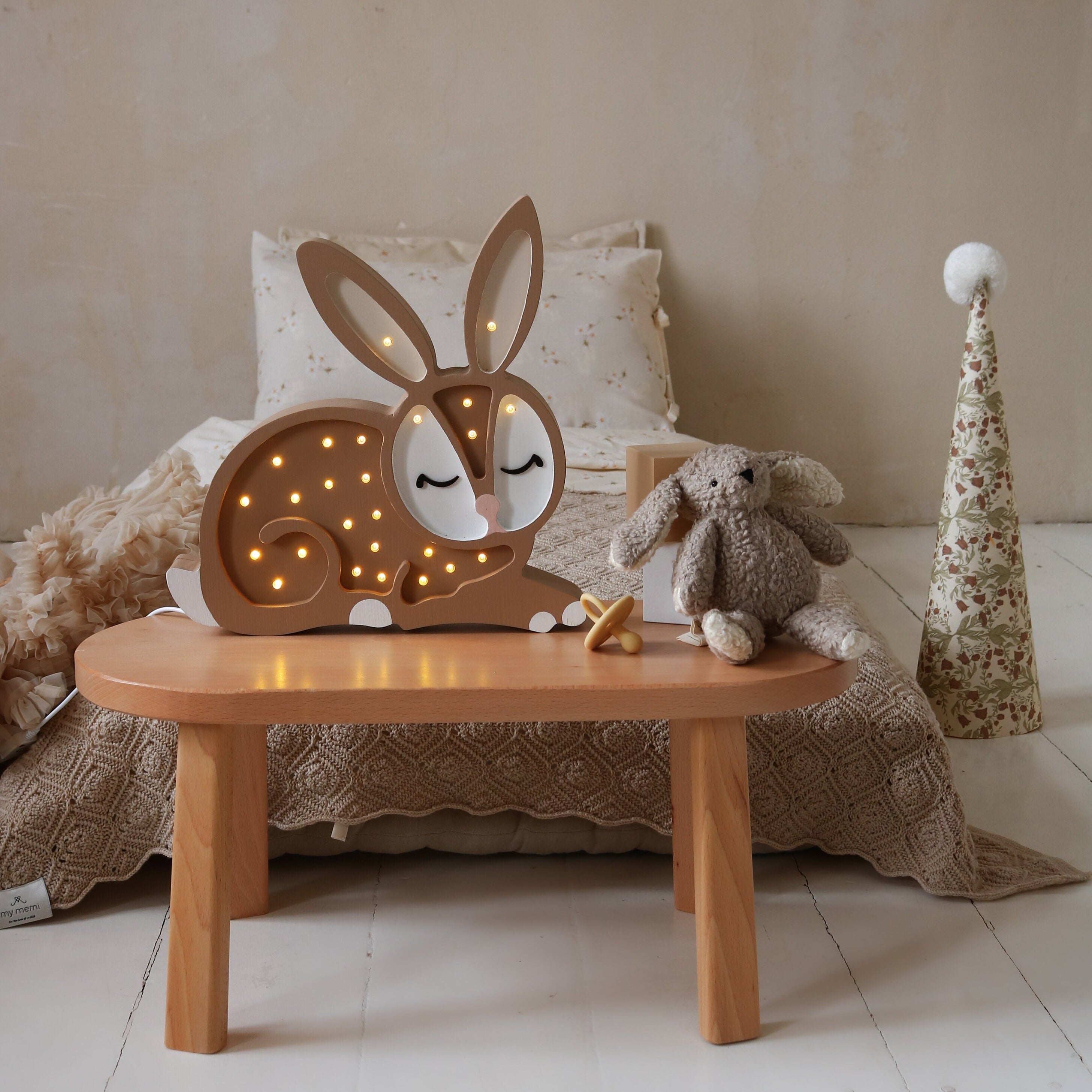 Wooden rabbit lamp hotsell
