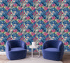 Blue Monstera Leaves Wallpaper