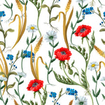 Wheat and Flowers Wallpaper