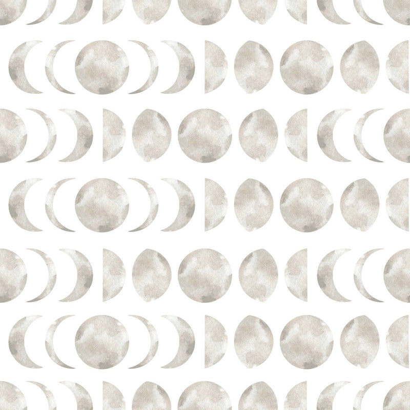 White Wallpaper with Moon