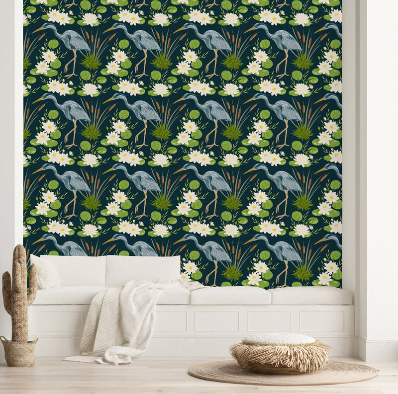 Stylish Water Lily Wallpaper Chic