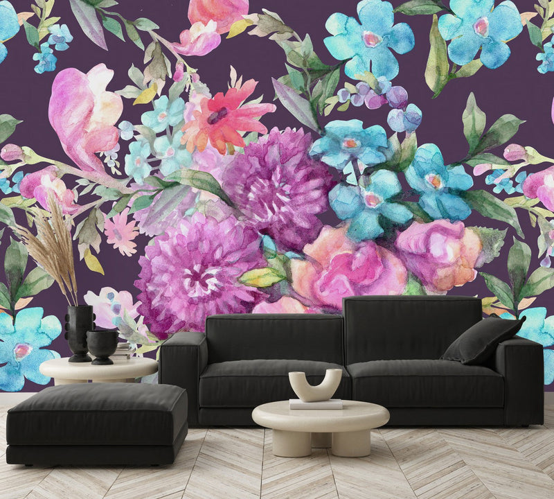 Purple Floral Wallpaper