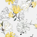 Contemporary Yellow Flowers Wallpaper Chic