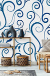 Blue Monograms Wallpaper