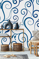 Blue Monograms Wallpaper