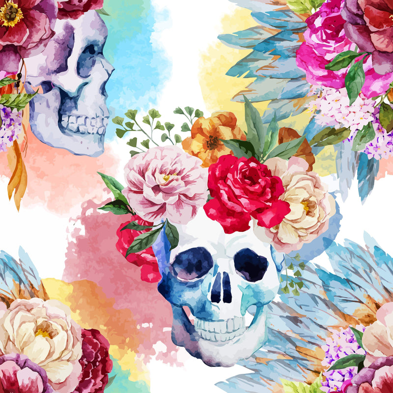 Skulls and Flowers Wallpaper