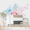 Blue and Pink Flowers Wallpaper