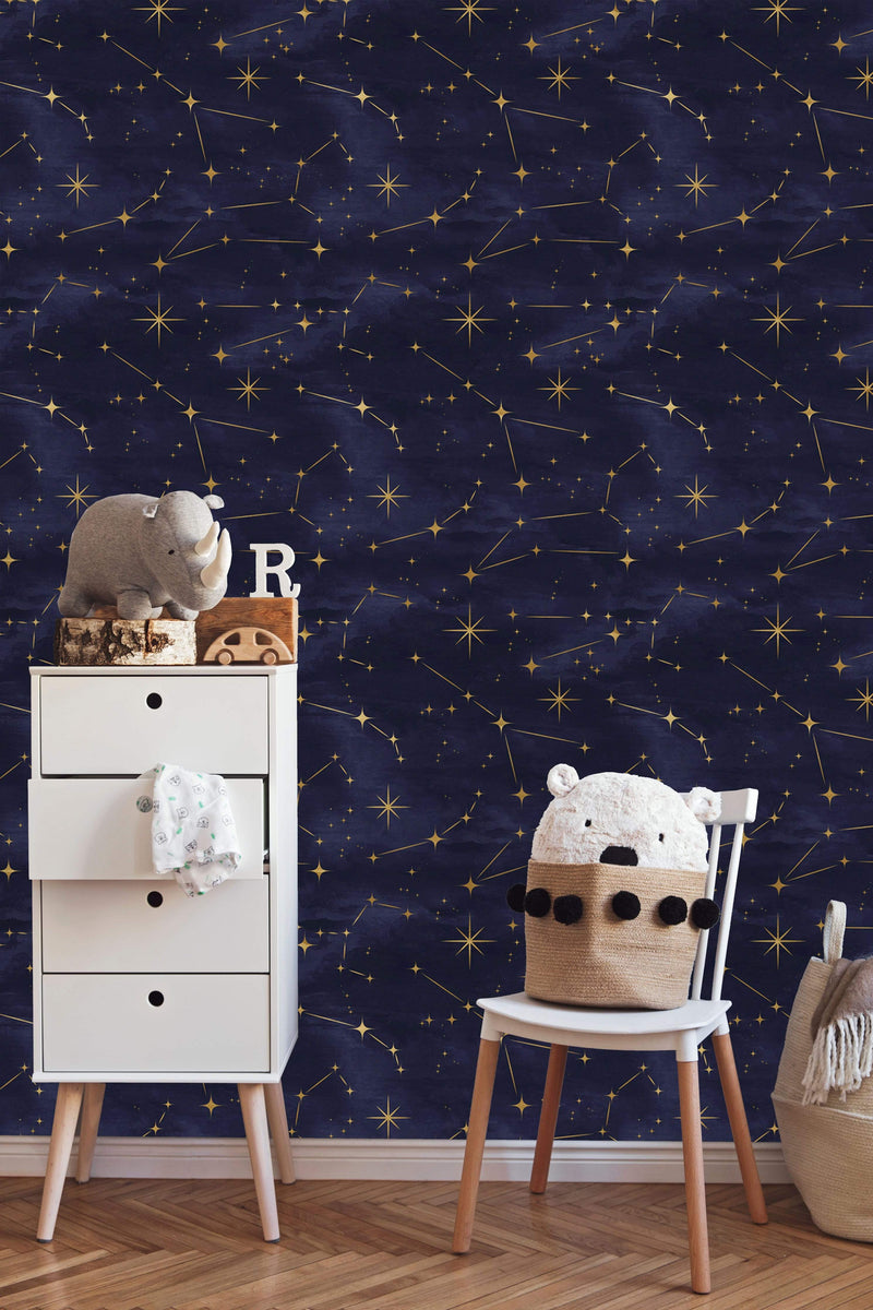 Stars on Navy Wallpaper
