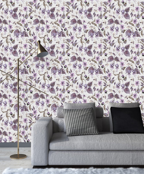 Modish Purple Leaves Wallpaper Smart