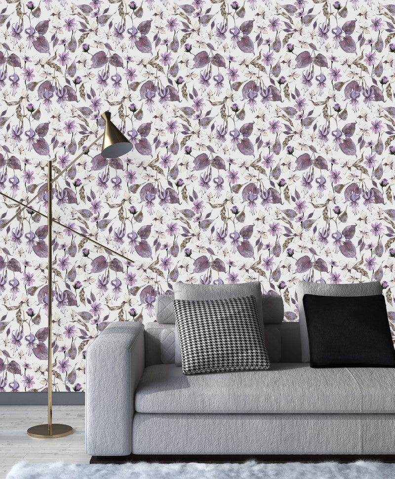 Modish Purple Leaves Wallpaper Smart