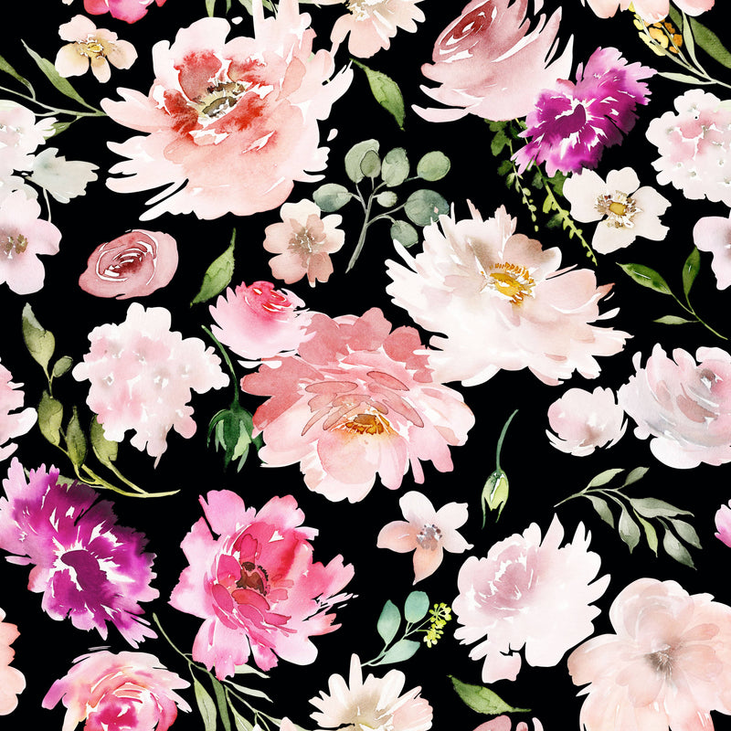 Summer Pattern with Watercolor Flowers Wallpaper