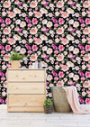 Summer Pattern with Watercolor Flowers Wallpaper