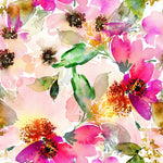 Summer Pattern with Watercolor Flowers Wallpaper Mural