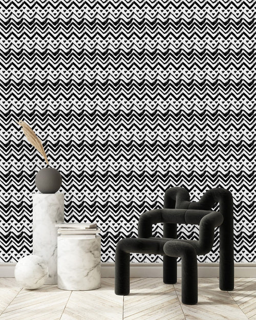 Black Zig Zag Wallpaper
