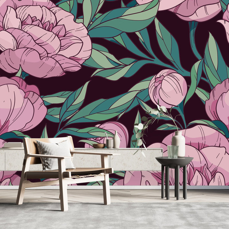 Pink Peonies Wallpaper