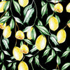 Contemporary Black Wallpaper with Lemons Tasteful