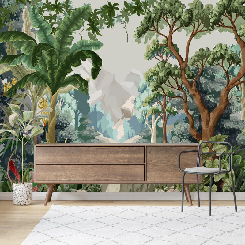 Contemporary Jungle Landscape Wallpaper
