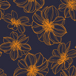 Orange Contour of Flowers Wallpaper
