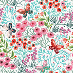 Poppies and Butterflies Wallpaper