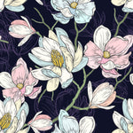 Dark Purple Wallpaper with Flowers