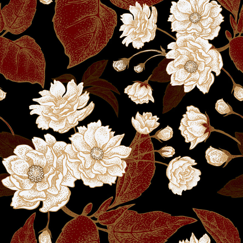 Beige Vintage Flowers Wallpaper