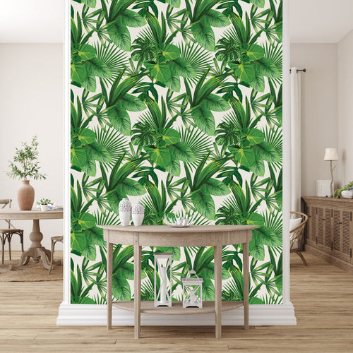 Brightly Green Leaves Wallpaper