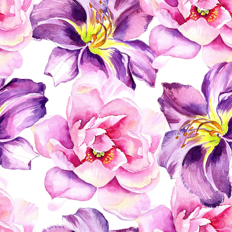 Pink and Purple Flowers Wallpaper