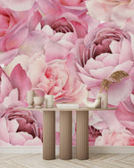 Pink Roses and Peonies Wallpaper