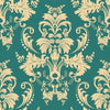 Teal Damask Pattern Wallpaper