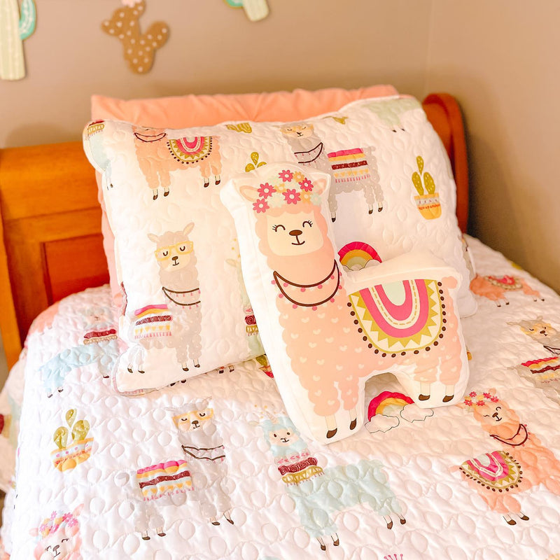 Southwest Llama Cactus Reversible Quilt Set