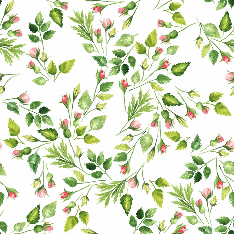 Tiny Roses and Leaves Wallpaper