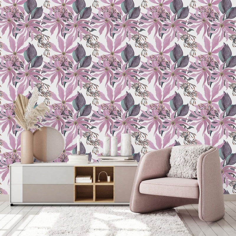 Stylish Exotic Flowers Wallpaper Smart