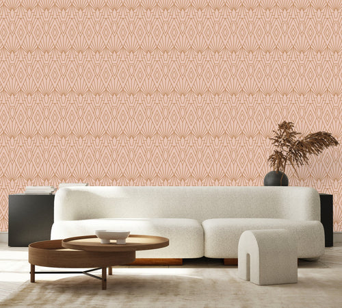 Beige Geometric Pattern Wallpaper